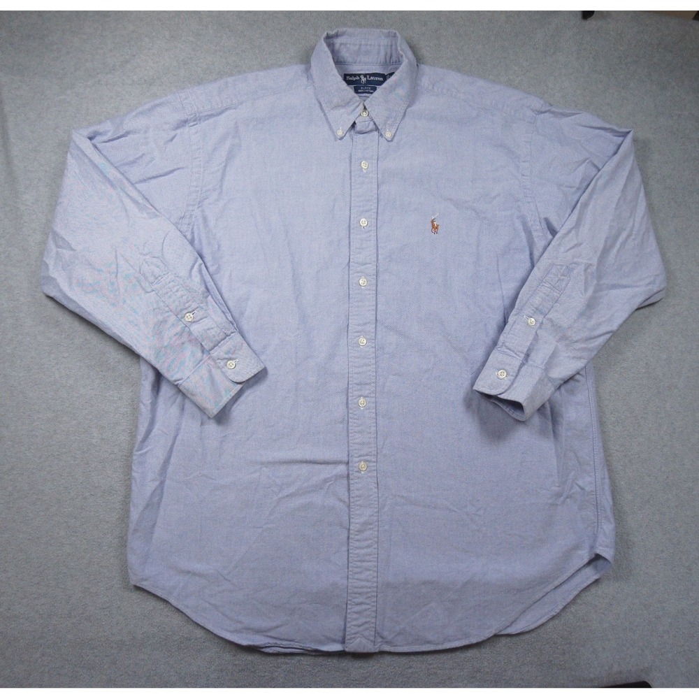 Ralph Lauren Shirt Mens Large Blue Oxford Button Up Long Sleeve Blake Oxford